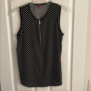 Vince Camuto Black and White Blouse with Polka Dots